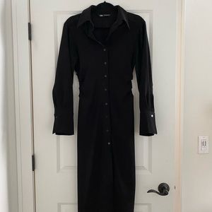 Zara Black Button Down dress